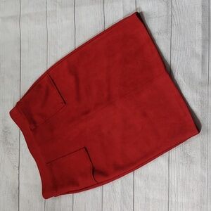 CAROLE WREN FAUX SUEDE PULL-ON SKIRT